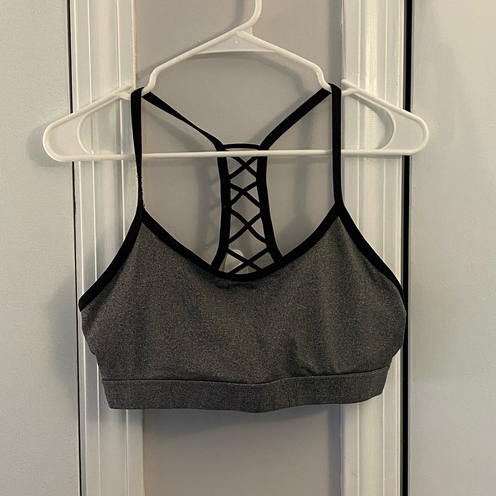 Target Medium Gray and Black Sports Bra